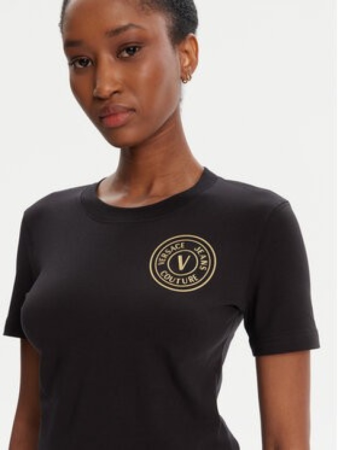 Versace Jeans Couture T-Shirt 79HAHT01 CJ03T Czarny Regular Fit