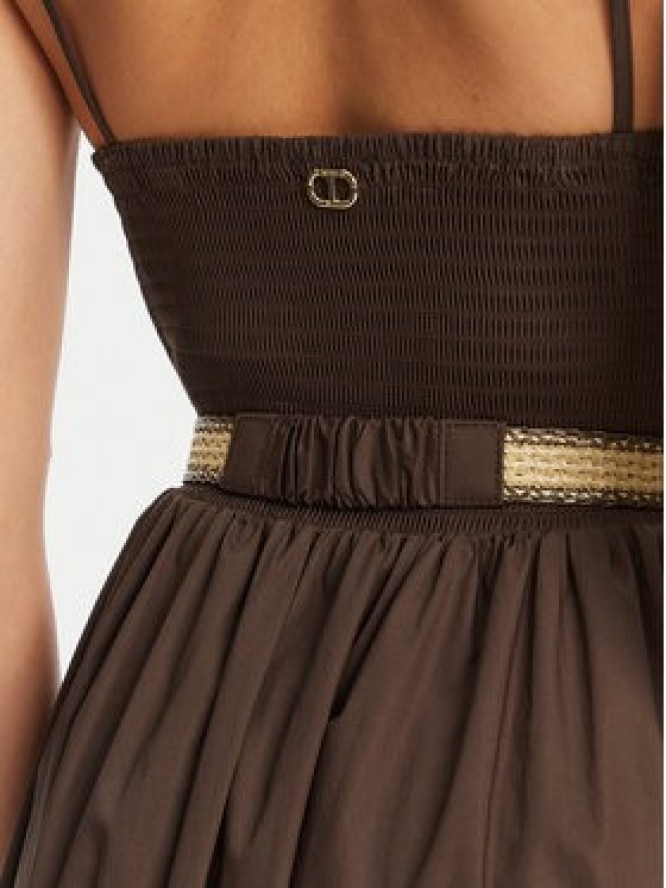 TWINSET Sukienka letnia 251TT2100 Brązowy Regular Fit