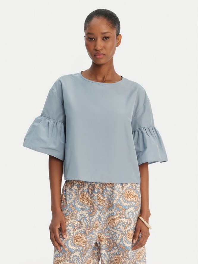 Weekend Max Mara Bluzka Break 2615111152 Błękitny Loose Fit