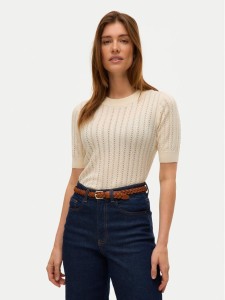 Vero Moda Sweter Morena 10321893 Beżowy Slim Fit