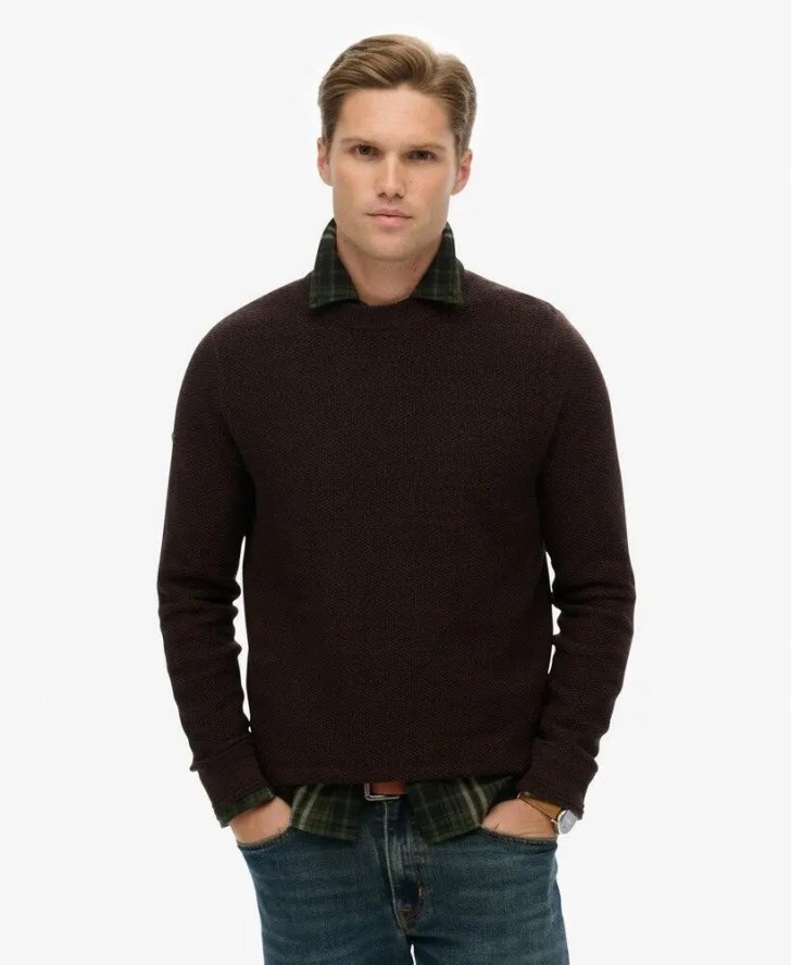 superdry Lekki sweter bawełniany o strukturze