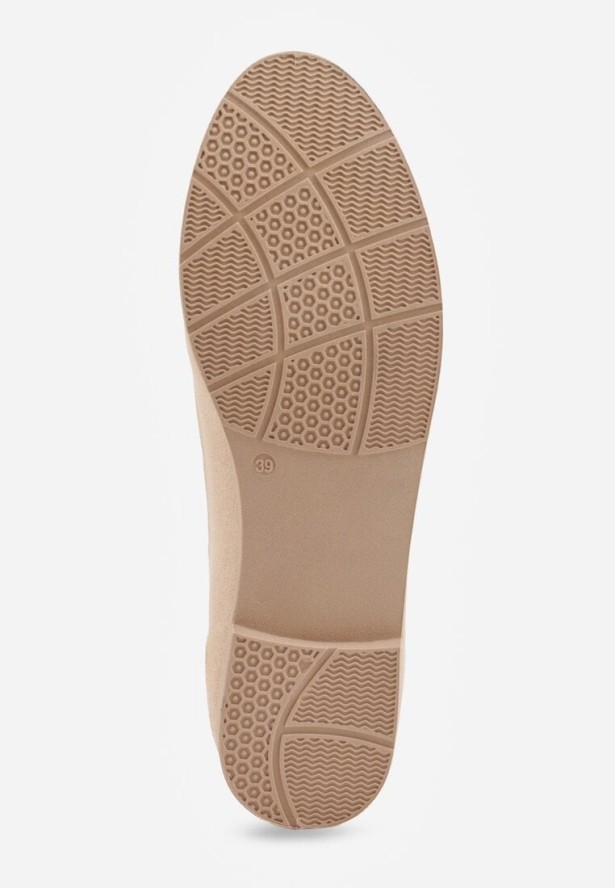 Ciemnobeżowe Balerinki Typu Mokasyny Ravinda