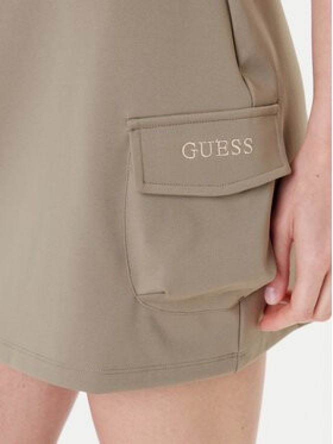 Guess Spódnica mini V5YD04 KCX42 Zielony Regular Fit