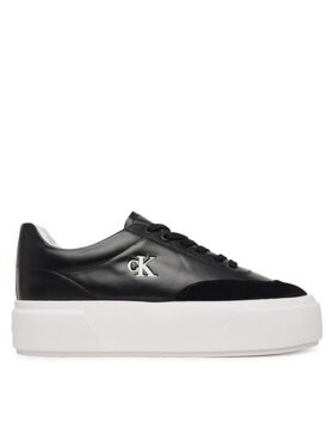 Calvin Klein Sneakersy Flatform Lace Up Tcap Lth-Su HW0HW03438 Czarny