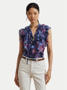LAUREN RALPH LAUREN Bluzka 200970718001 Granatowy Relaxed Fit