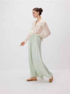 Spodnie palazzo - jasnozielony