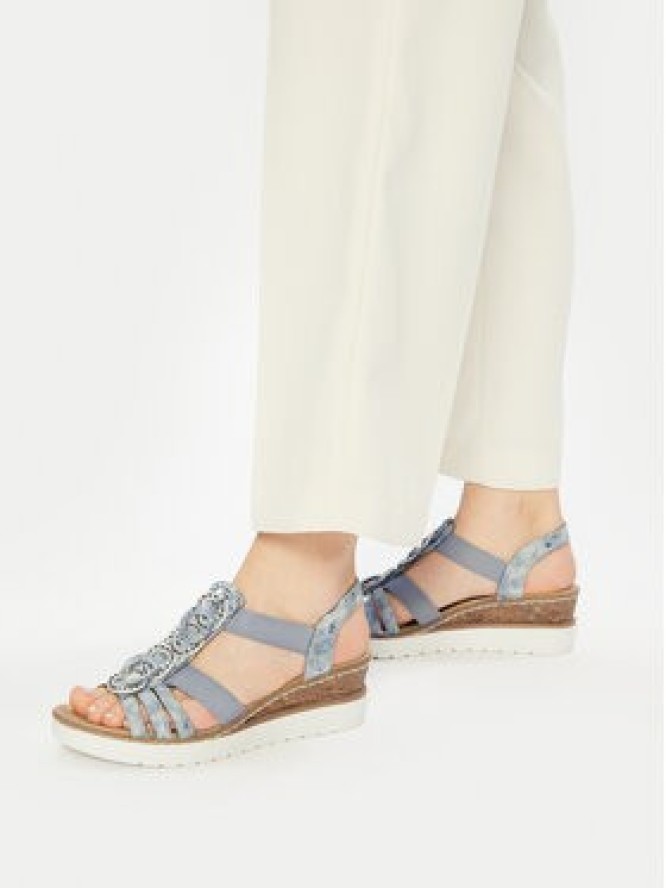 Rieker Sandały V38H8-12 Niebieski