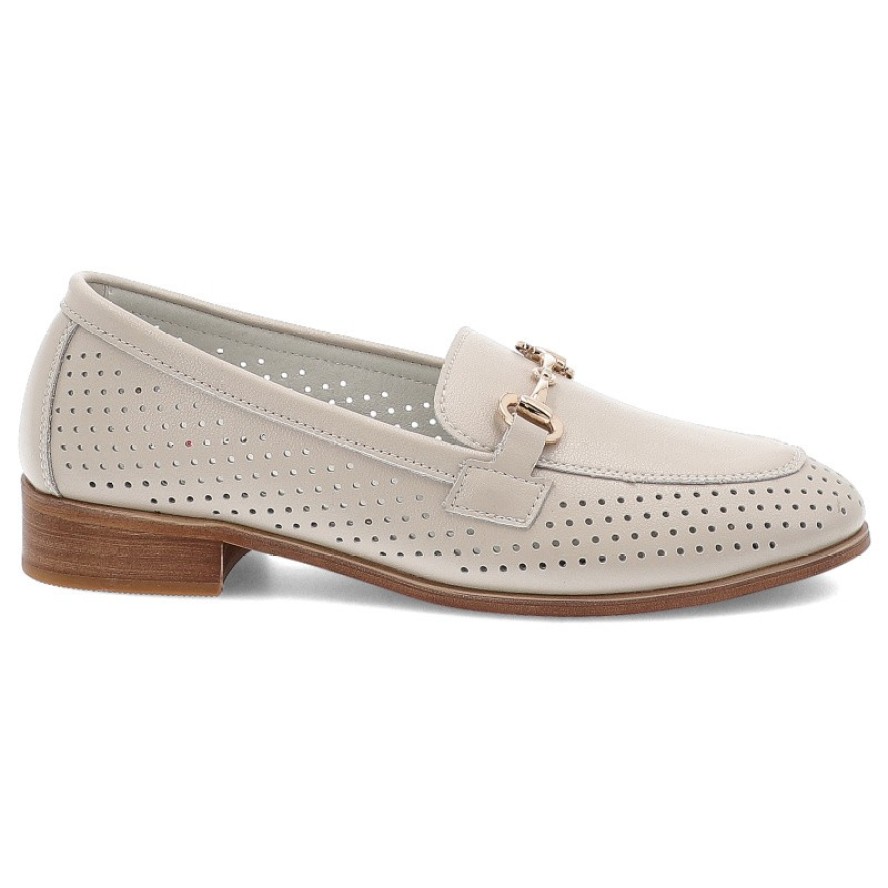 Beżowe Półbuty S.Barski Obuwie Damskie Na Obcasie