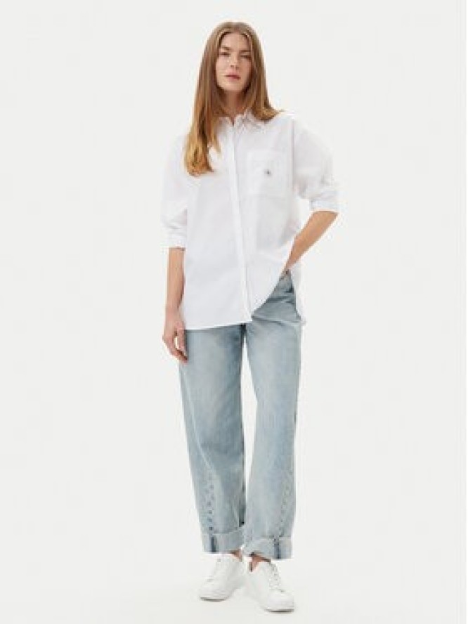 Calvin Klein Jeans Koszula LV047C143G Biały Relaxed Fit