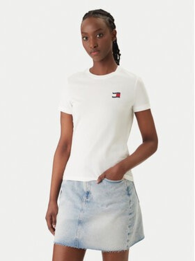Tommy Jeans T-Shirt Wavy Flag DW0DW22274 Biały Regular Fit