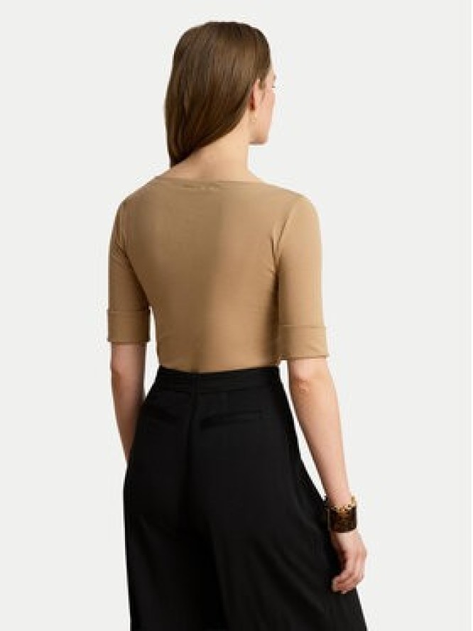 LAUREN RALPH LAUREN Bluzka 200654963504 Beżowy ciemny Slim Fit