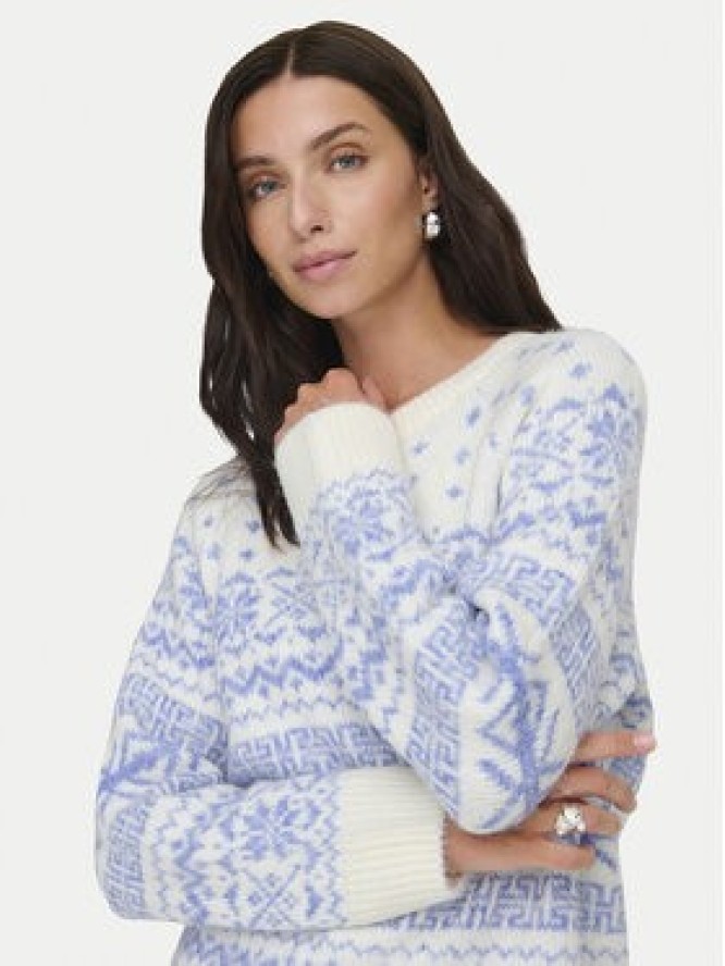 ONLY Sweter Xmas Nordic 15354824 Błękitny Regular Fit