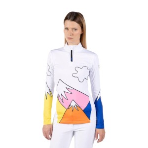 Bluza Rossignol JCC damska W Booster 1/2 zip top biała