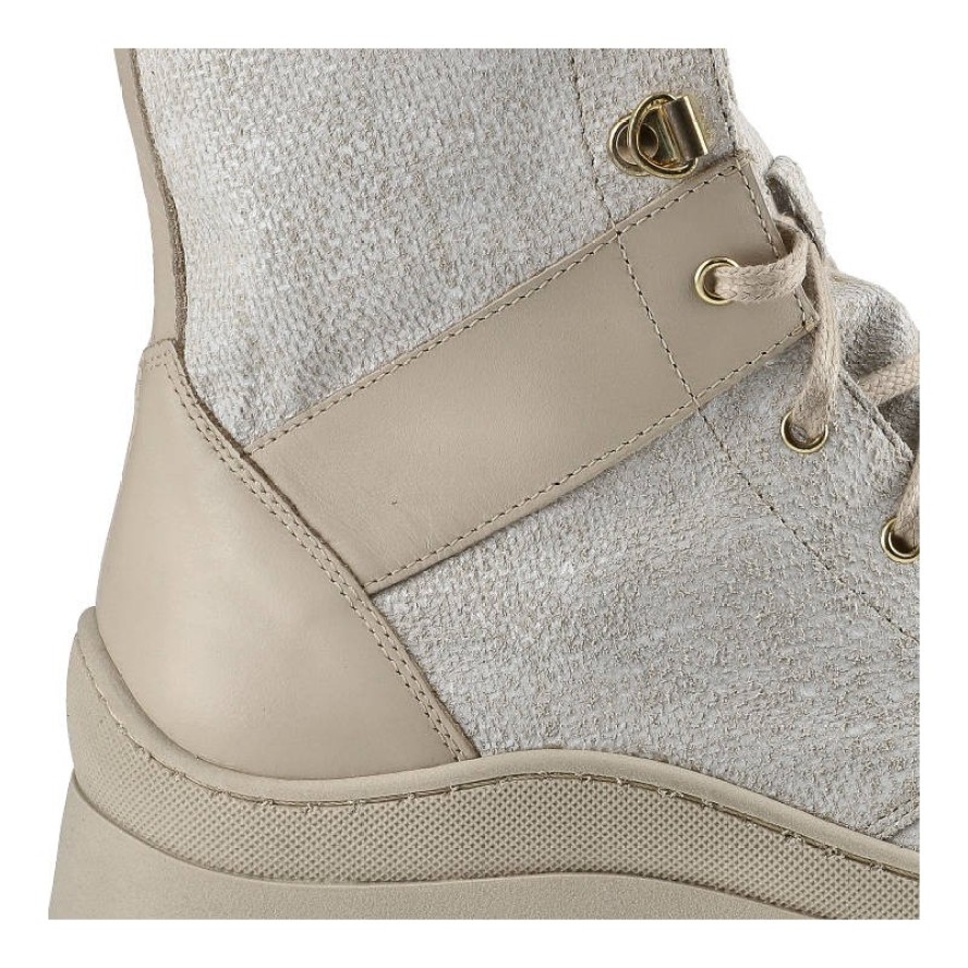 Beżowe Botki Damiss Damskie Stylowe Buty Jesienne