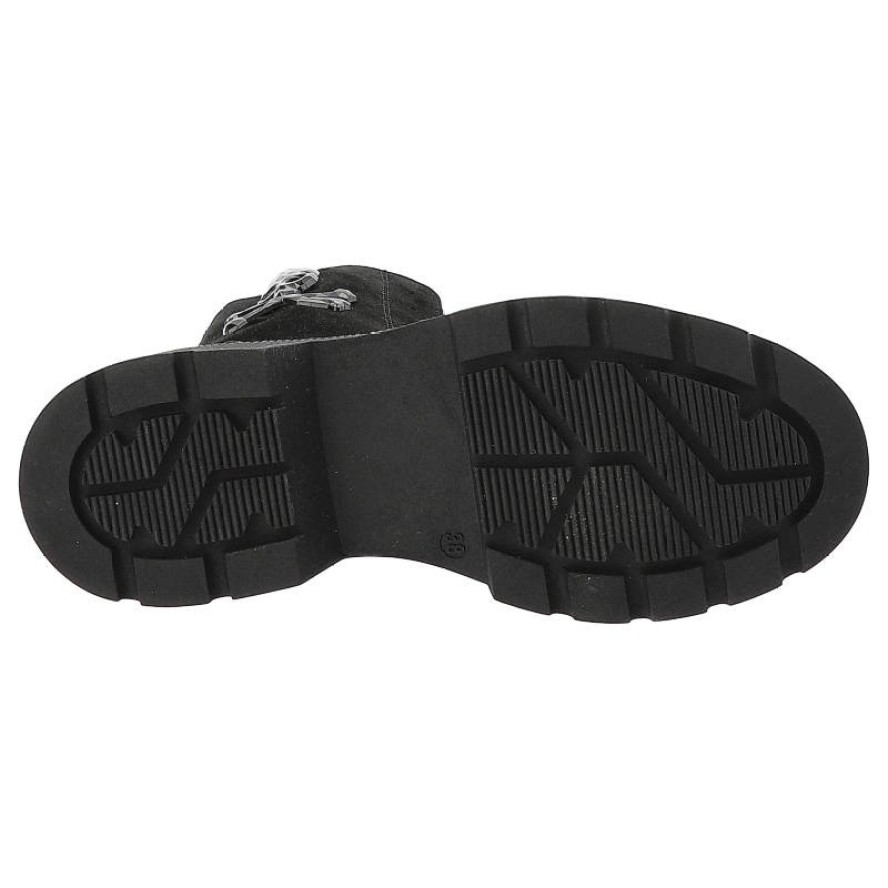 Czarne Botki Exquisite Modne Skórzane Buty Damskie