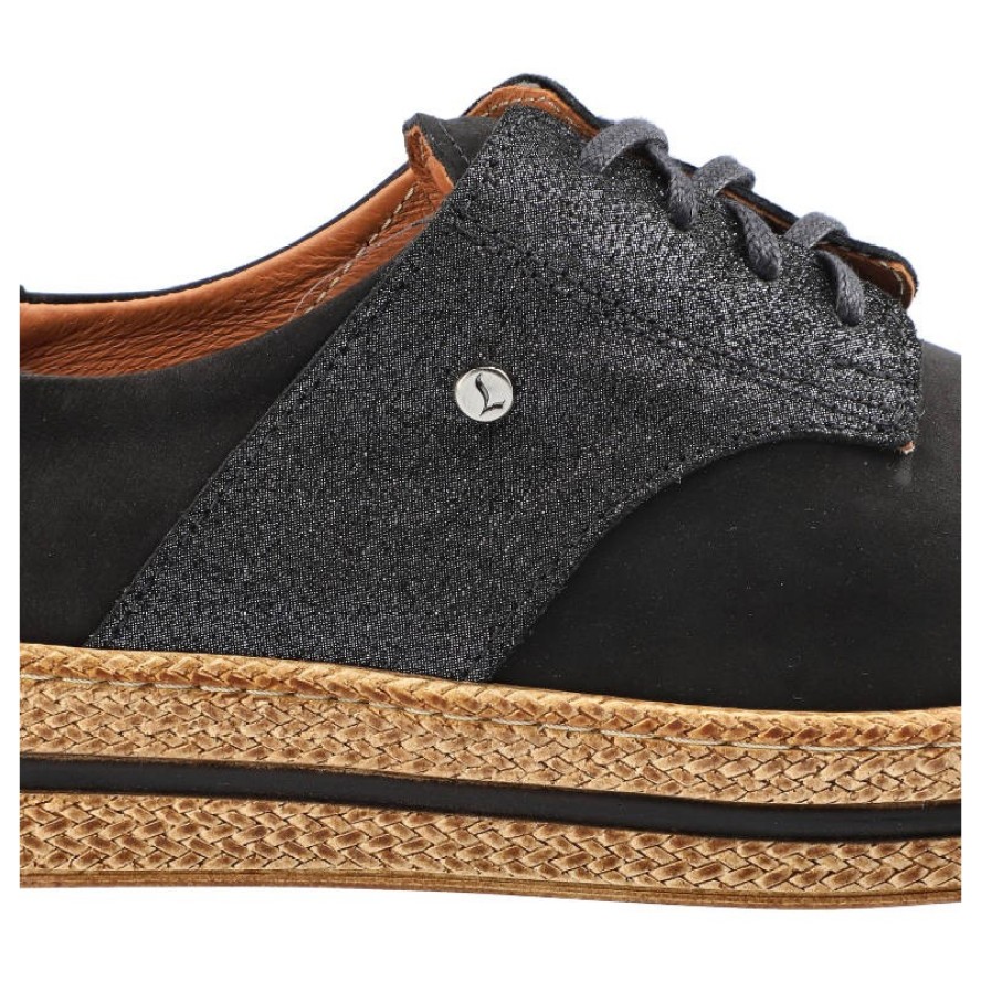 Półbuty damskie Lemar, z naturalnej skóry z miękką cholewką wsuwanym krojem i delikatnym wycięciem w przedniej części oraz elastyczną podeszwą, czarn