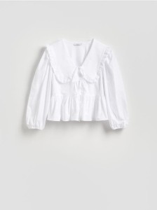 Bluzka z kołnierzem - biały