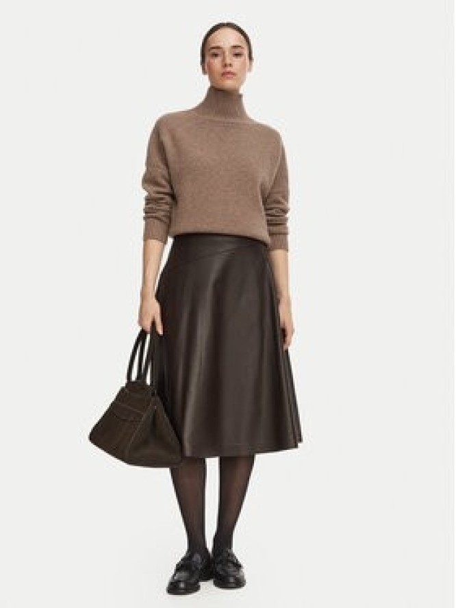 BOSS Spódnica skórzana Sekana 50569088 Brązowy ciemny Regular Fit