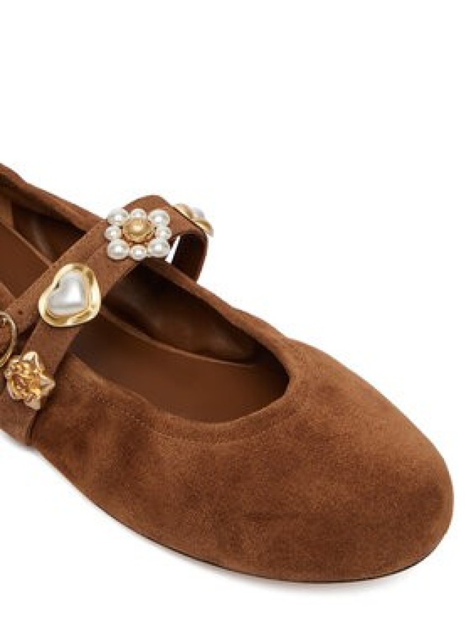 Stuart Weitzman Baleriny Socharming Mary Jane SN125 Brązowy