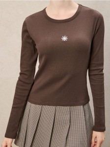 Koszulka z długimi rękawami - brązowy