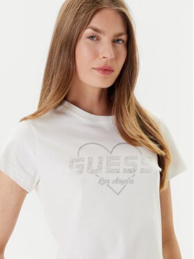 Guess T-Shirt V5GI10 K9RM1 Écru Regular Fit