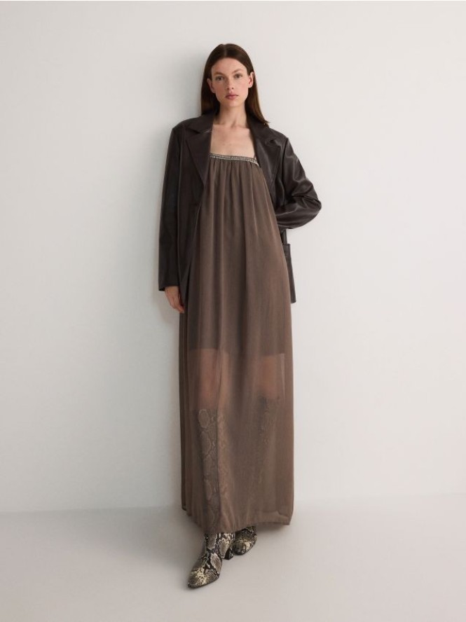 Sukienka maxi - brązowy