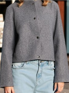 Kurtka bomberka z szerokimi rękawami - szary