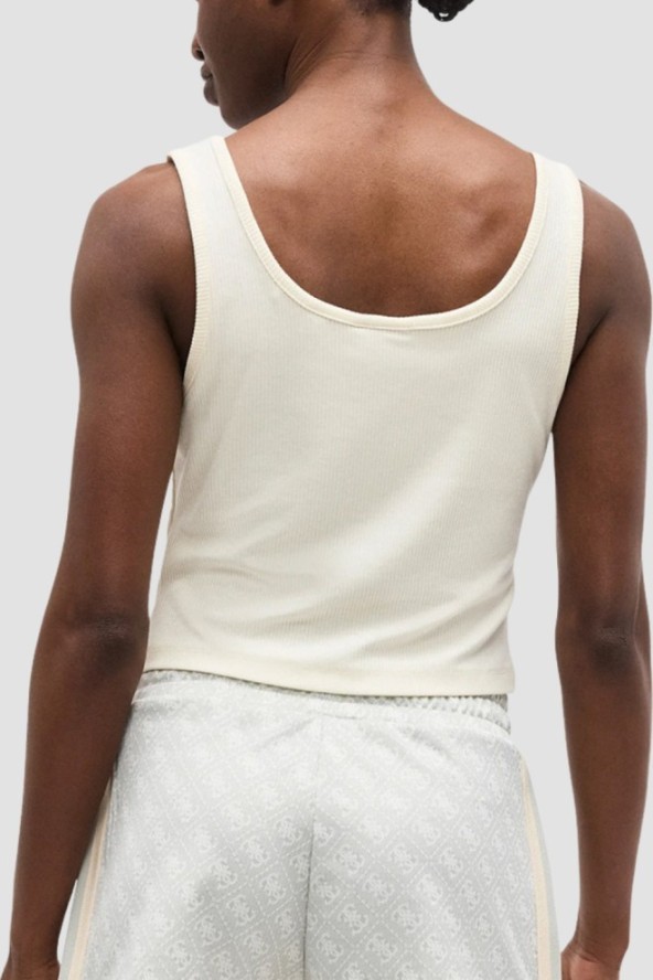 GUESS Kremowy damski tank top Circe, Rozmiar S