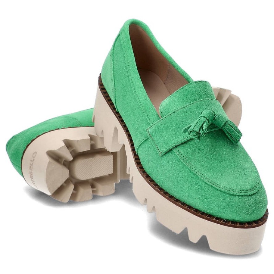 Zielone Półbuty Chebello Wygodne Skórzane Buty