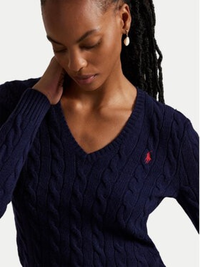 Polo Ralph Lauren Sweter 211971866003 Granatowy Slim Fit