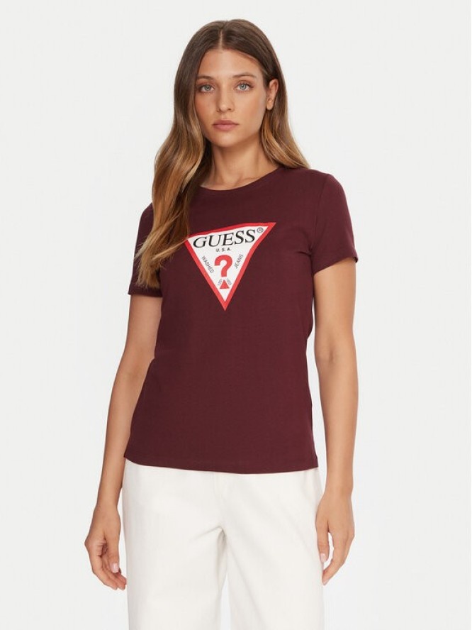 Guess T-Shirt W1YI1B I3Z14 Bordowy Regular Fit