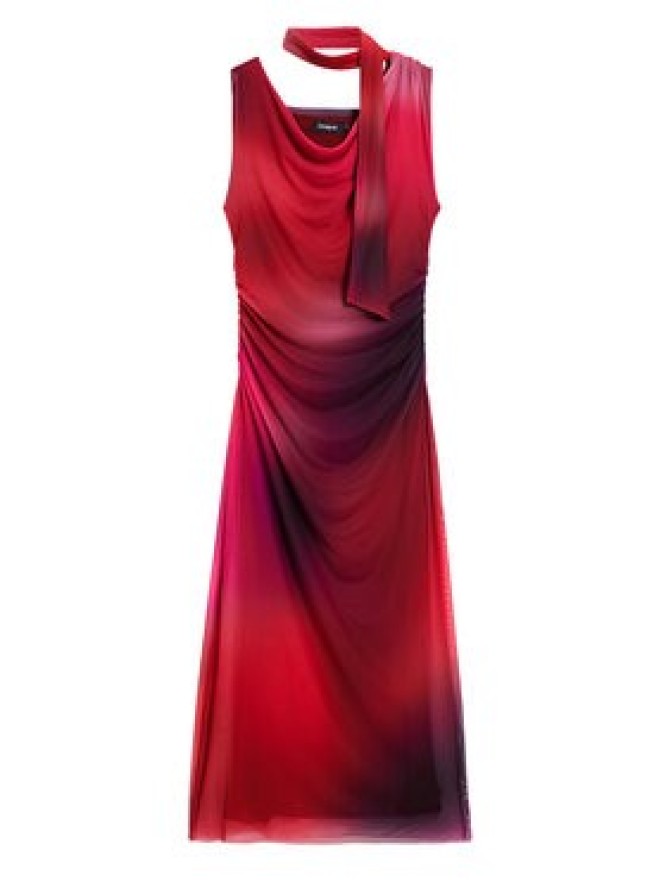 Desigual Sukienka koktajlowa Maine 26SWVK19 Czerwony Slim Fit