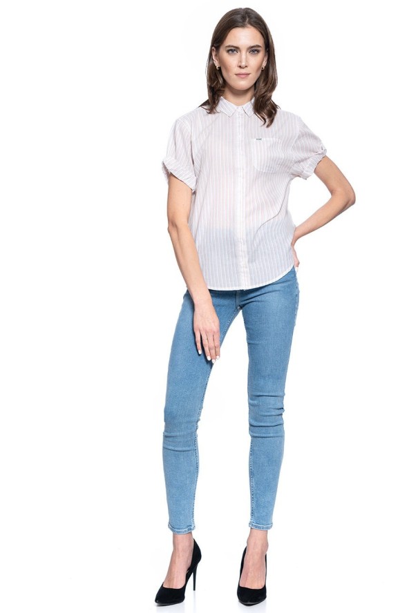 DAMSKA KOSZULA MATERIAŁOWA WRANGLER SUMMER SHIRT LAVENDAR HAZE W5R71YP14 112130319