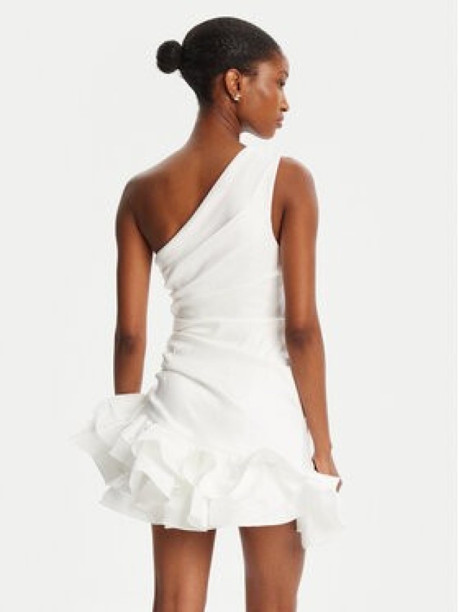 Bardot Sukienka koktajlowa Silvana Ruffle 60037DB Biały Slim Fit