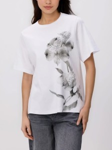 Bawełniany t-shirt z nadrukiem - biały