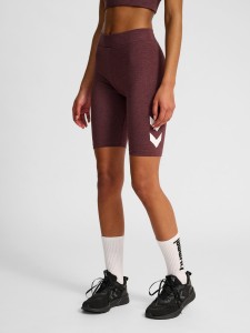 Damskie szorty z wysokim stanem z logo Hummel Pulse