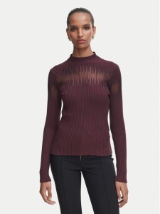 Rinascimento Bluzka CFM0012380003 Bordowy Slim Fit