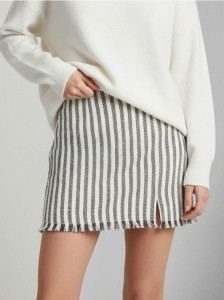 Spódnica mini z wełną - wielobarwny