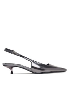 Calvin Klein Czółenka Kitten Heel Pump Sling Mirr Lth HW0HW03275 Czarny