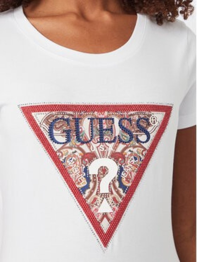 Guess T-Shirt W6YI25 K4344 Biały Slim Fit