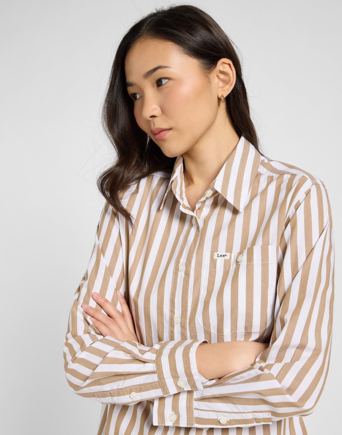 DAMSKA KOSZULA LEE ALL PURPOSE SHIRT KHAKI STRIPE 112370988