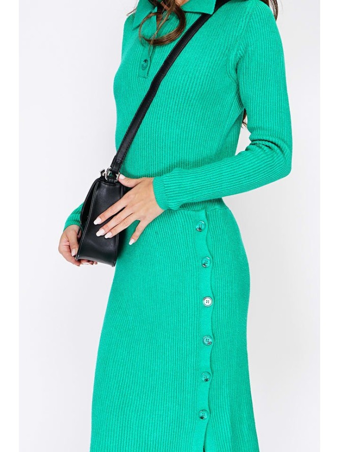 ASSUILI Sukienka dzianinowa w kolorze zielonym rozmiar: 42