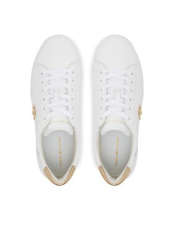 Tommy Hilfiger Sneakersy Platform Court Sneaker Metallics FW0FW08648 Biały