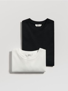 T-shirt oversize z merceryzowanej bawełny - czarny