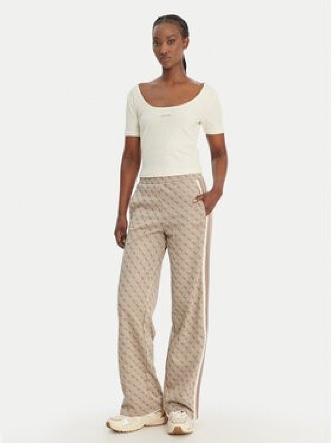 Guess T-Shirt V6GP04 K2969 Écru Slim Fit