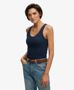 superdry Top Essential Logo Scoop – Slim fit, 100% bawełna organiczna – Richest