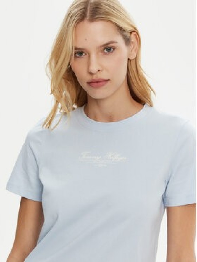 Tommy Hilfiger T-Shirt WW0WW45428 Błękitny Regular Fit