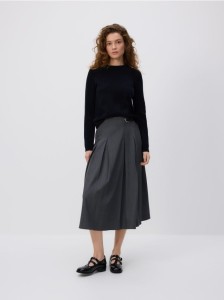 Plisowana spódnica midi - szary