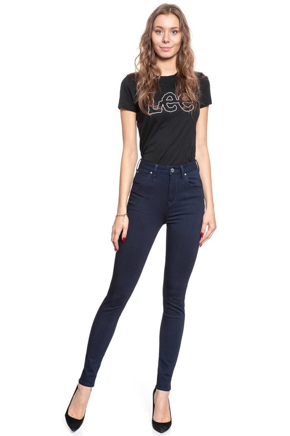 SPODNIE DAMSKIE LEE SCARLETT SUPER HIGH BLACK INDIGO L30LELLJ 112106483