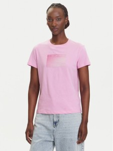 Tommy Jeans T-Shirt Gradient Flag DW0DW20905 Różowy Regular Fit